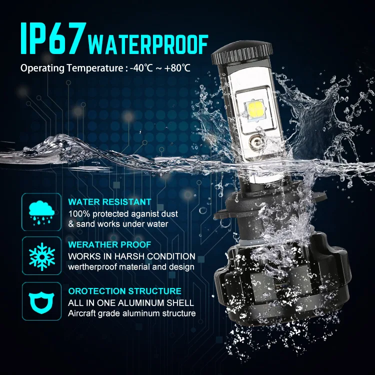 JGAUT V18 комплект Автомобильных СВЕТОДИОДНЫХ Фар H4 H13 9007 Hi/Lo H7 H11 9005 9006 H1 H3 XHP70 чип