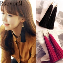 Bohemia Long Tassel Earrings for Women European Exaggerated boho Vintage Drop shipping Momoko tassel earrings long