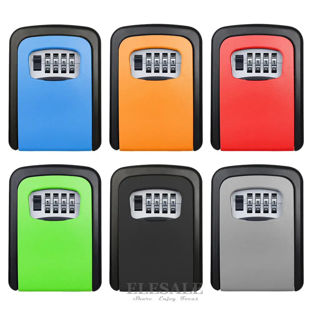 Fixado na Parede Chave de Armazenamento Chaves de Reposição Caixas com 4 Escondido Organizador Secreto Dígitos Combinação Senha Bloqueio Casa Carro Seguro