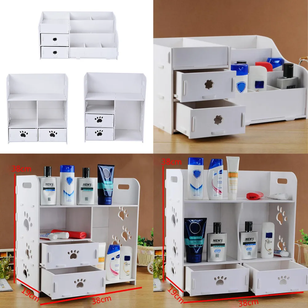 

. High Quality 3 Styles DIY Removable Makeup Cosmetic Organizer Storage Box Dresser Desk Srorage Box Bathroom Waterproof