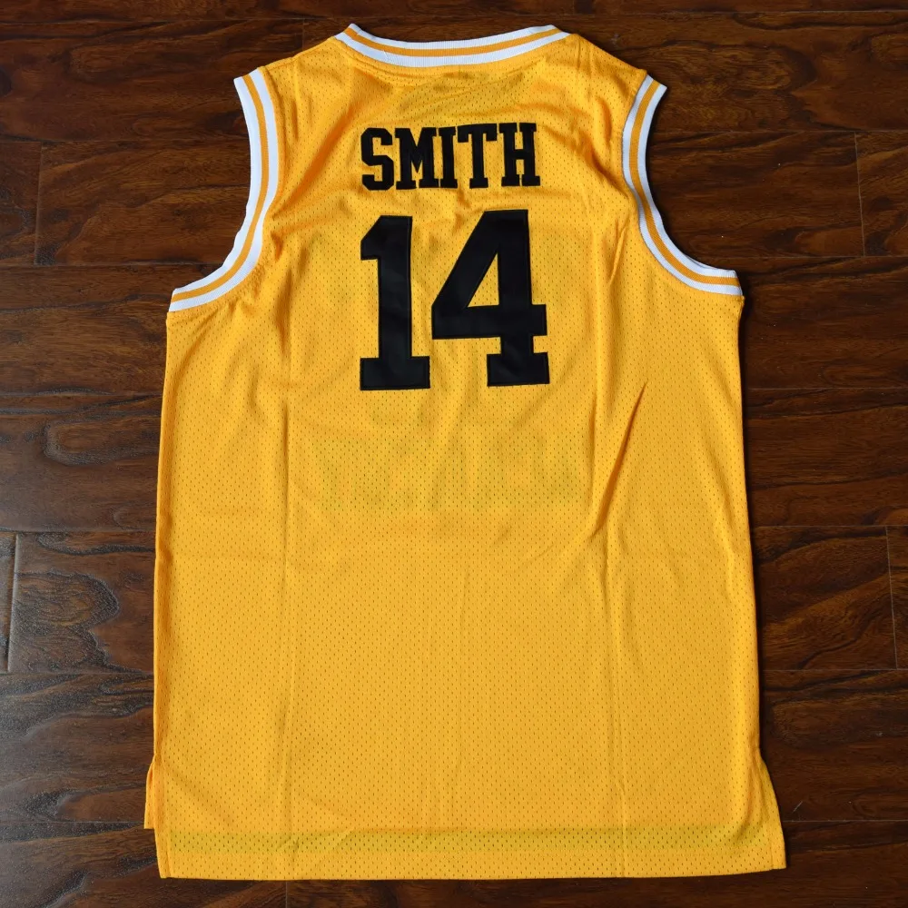MM MASMIG Will Smith #14 Bel-Air Academy Basketball Jersey Stitched Yellow