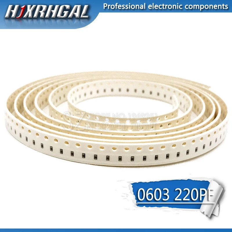 100 шт. 220PF X7R ошибка 50 в 0603 221 220 P SMD толщиной плёнки чип Многослойные керамика конденсатор Горячие продукты