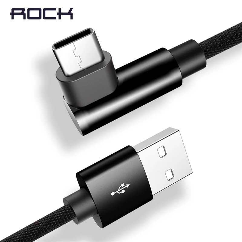 ROCK L Shape USB Type C Cable 2A USB C Fast Charger Data Sync Charging