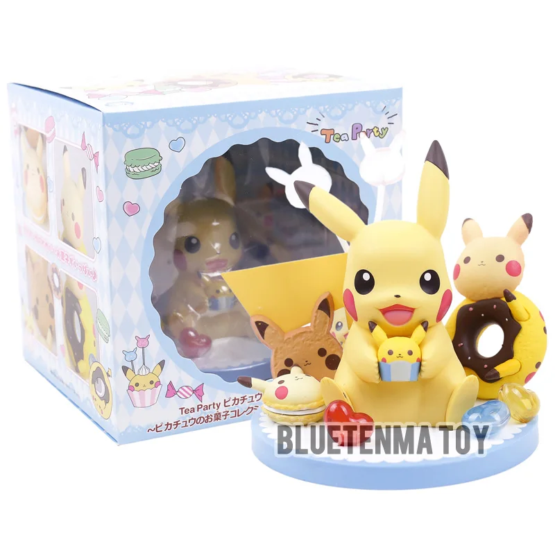 

Anime Cartoon Cute Pikachu Tea Party PVC Figure Collectible Model Toy