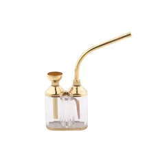 Многофункциональный портативный фильтр водопровод простая медная трубка для курения кальяна табачная трубка мундштук сигарета держатель BD62C