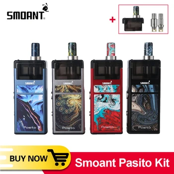 

Original Smoant Pasito pod vape Kit with MTL DTLcoil 3ML Atomizer rebuildable pod system 1100mAh Electronic Cigarette Vape kit