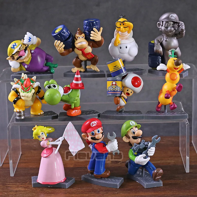 

Super Mario Brothers Mario Luigi Peach Toad Yoshi Bowser Wario Donkey Kong PVC Figures Toys Dolls Gift 11pcs/set