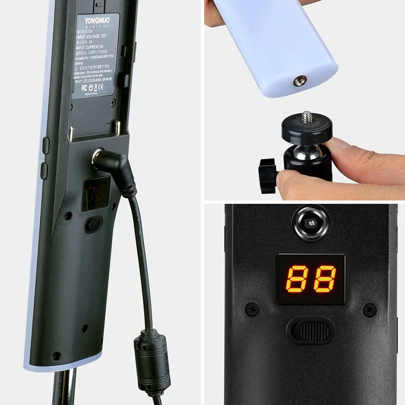 YONGNUO YN360S 5500K Handheld Ice Stick LED Video Light+NP-F550 Battery Charger Photographyic Lamp Phone App Control