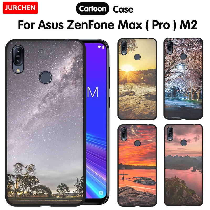 Jurchen Phone Case For Asus Zenfone Max M2 Zb633kl Case Print Silicone Cover For Asus Zenfone Max Pro M2 Case Zb634kl Zb631kl Fitted Cases Aliexpress