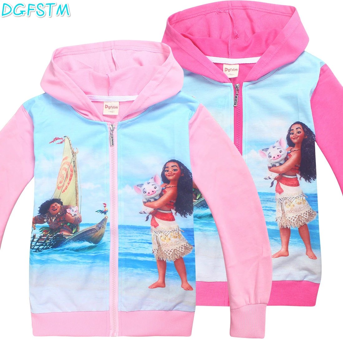 

2017 New Moana Waialiki maui Marine romance Mo Anna MOANA girl children cardigan Vaiana autumn children zipper sweater jacket