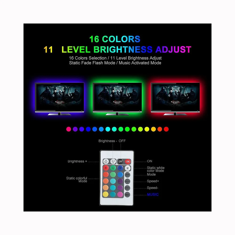 Музыкальная СВЕТОДИОДНАЯ лента SMD 5050 IP65 RGB 5 м Рождественская настольная