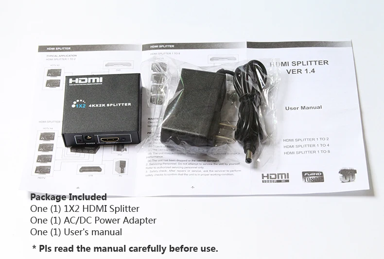 H1SP2 HDMI Splitter 1 to 2 D4