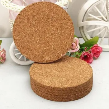 

5pcs Cork Coasters Coffee Drink Tea Cup Mat Heat Resistant Placemats Non-Slip Dish Plates Pad Wine Tablemats Kitchen Accessories