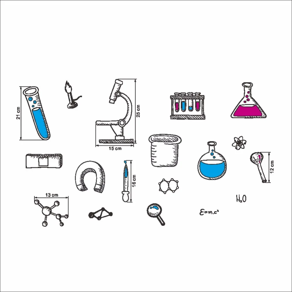 ПВХ микроскоп scientical Chemistry школьная лаборатория виниловая наклейка на стену домашний декор для детской комнаты спальни гостиной