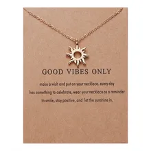 Rinhoo, модное ожерелье от солнца, s& Кулоны, золотой цвет, сплав, подвеска, ожерелье, карта желаний, ювелирное изделие для женщин, девушек, ювелирное изделие, подарок на день рождения