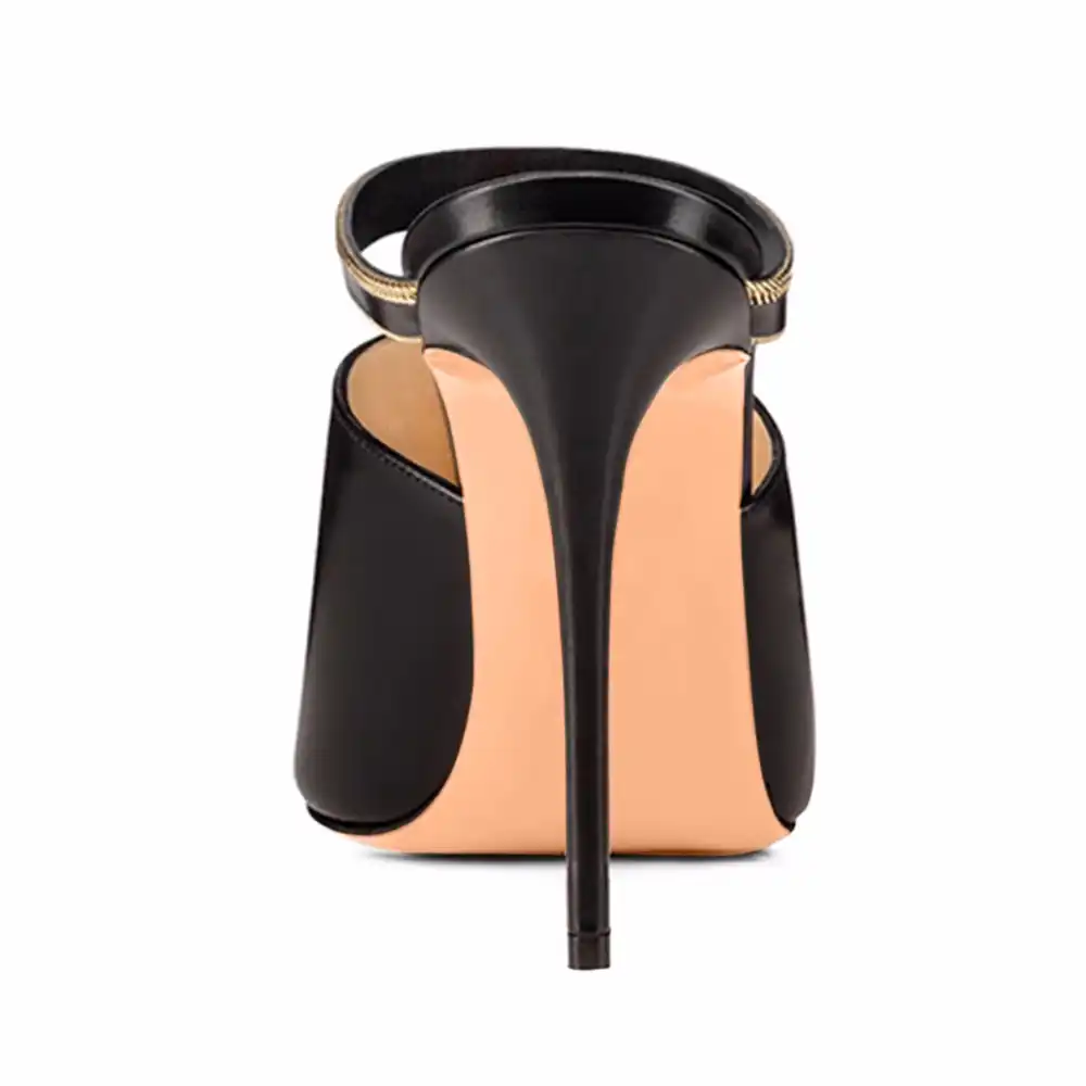 womens black mule sandals