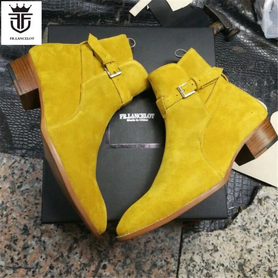 yellow suede booties