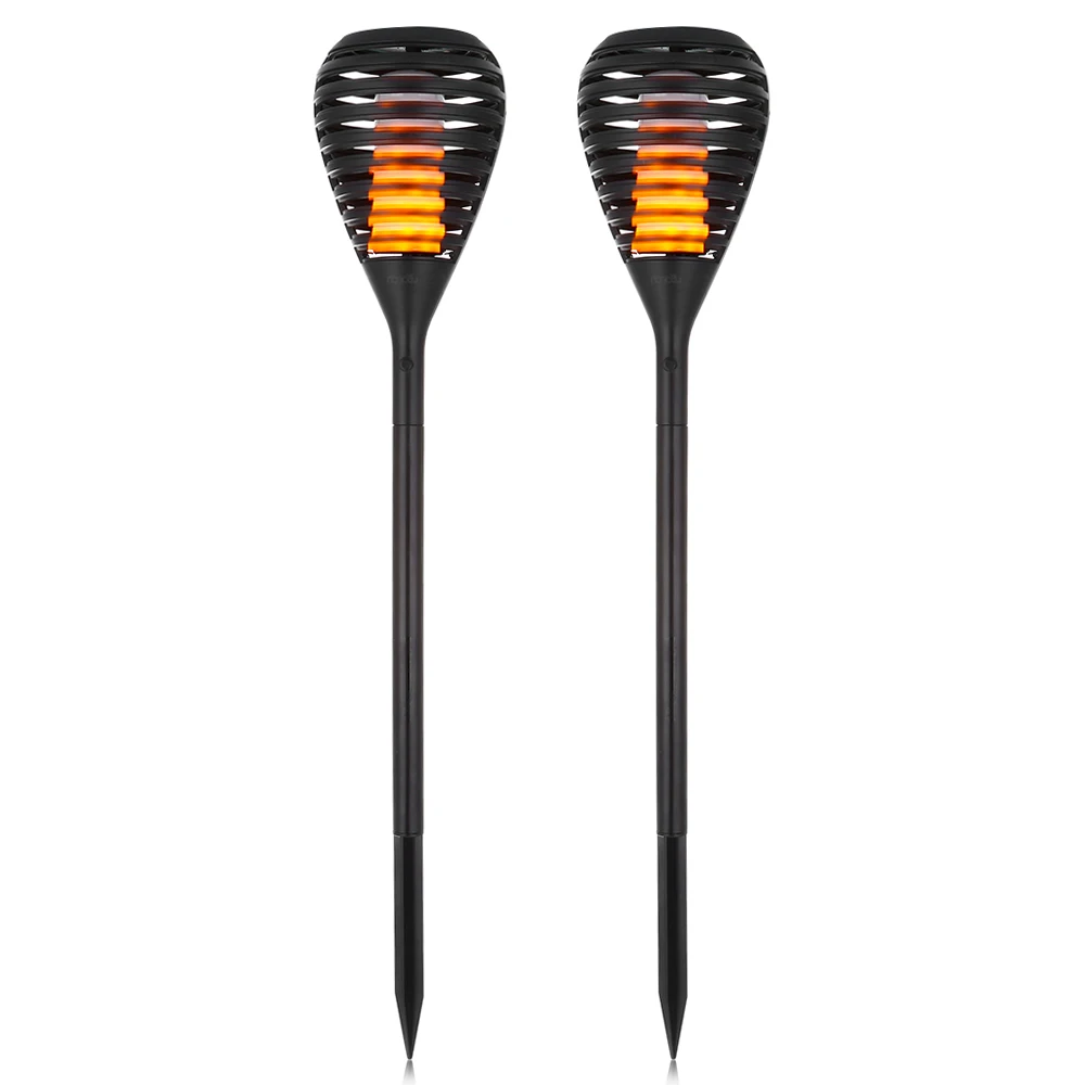 

2PCS Torch Shape Solar Power Lawn Lamps 96 LEDs Outdoor Lighting 2 Installation Methods Decorative Lights For Home Wall Garden