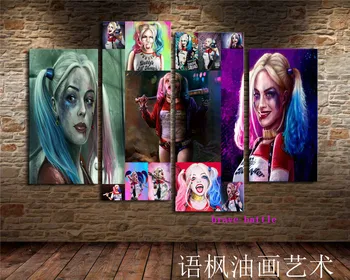 

Harley Quinn 4 Pieces Canvas Painting Print Living Room Home Decor Modern Wall Art Oil Painting