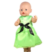 2017 New Popular Style 43cm Baby Born Zapf Doll Clothes Fashion Green Princess Dress Outfit