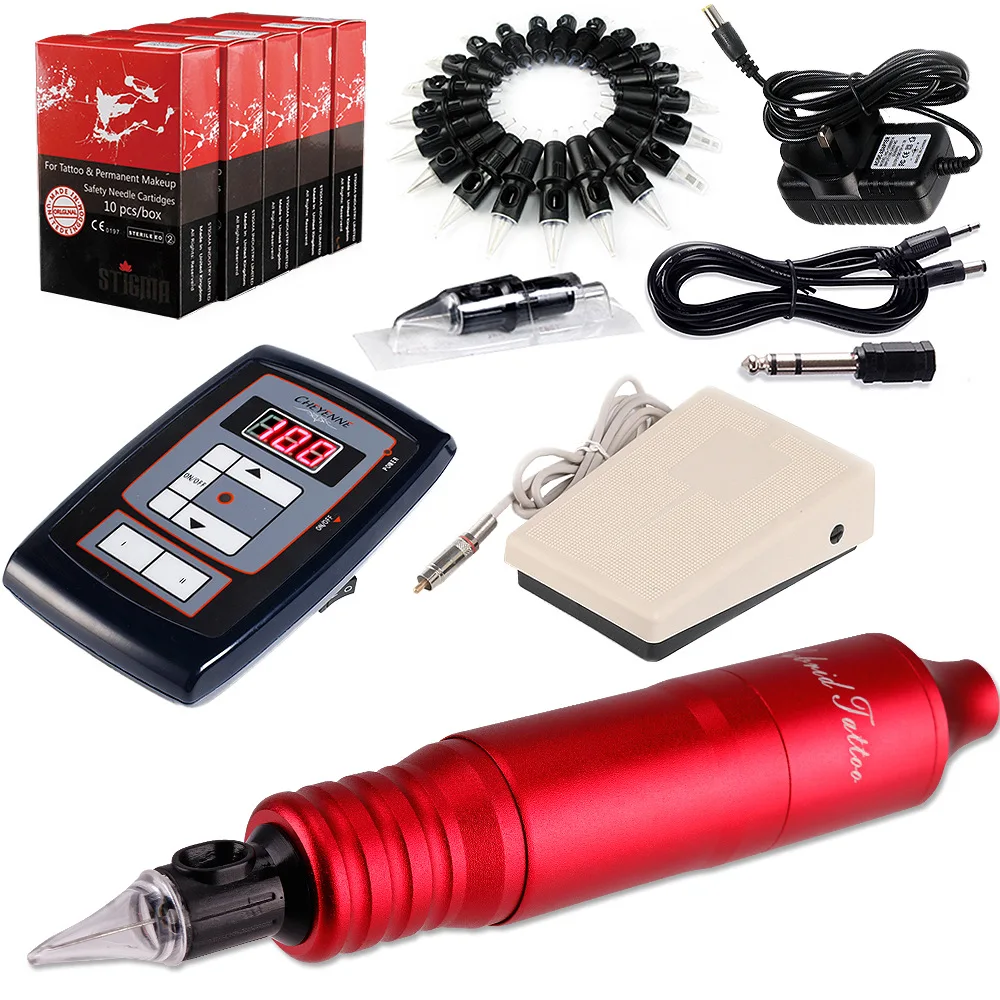 

1pcsTattoo Machine Pen+Pannel controller+Foot switch+connection wire+Five boxes of tattoo needles Permanent Makeup Machine Kit