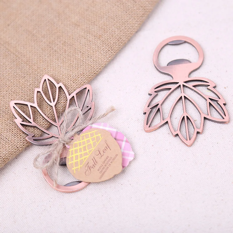 

180pcs/Lot+ Autumn Themed Wedding Favors and Gift Copper Leaf Wine Bottle Opener Bridal Shower Giveaway For Guest+FREE SHIPPING