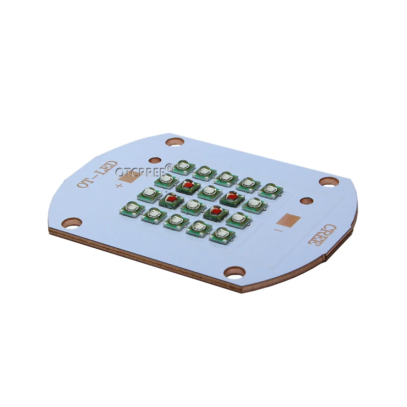 Customized 50W 60W Cree XP-E Plant Grow Multi-Chip LED Lamp Light XPE 620NM+ XPE Royal Blue 450NM Diode Mixed On Copper PCB