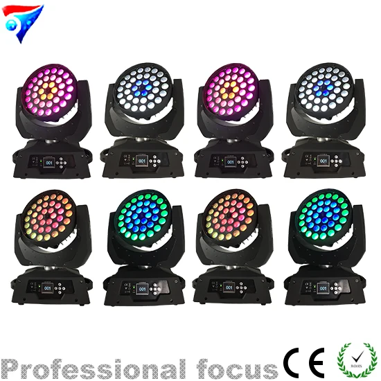 

Free Shipping 8pcs/Lot Zoom Wash Stage Light 36x18W RGBWA+UV 6in1 Led Moving Head Light DMX Stage Touch Screen Wash Light for DJ