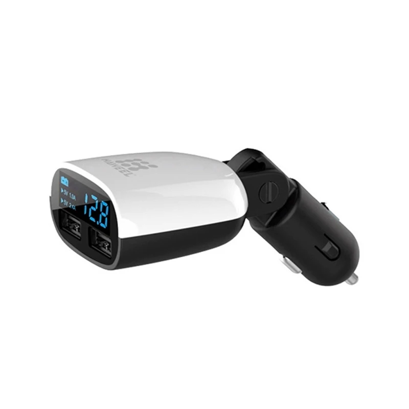

HAWEEL Car Charger For Smartphone 3.4A 2 Posts USB LED Display Swing Head Design Car Charger For Mobile Phone