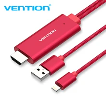 Vention кабель HDMI для iPhone 8pin к HDMI конвертер адаптер цифровой av-кабель для смартфонов для iPad ТВ 1080 P USB HDMI адаптер