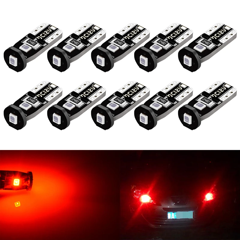

T10 Led Extremely Bright 3030 Chipset LED Bulbs for Car Interior Dome Map Door Courtesy Light bulb Compact 175 168 194 2825 Red
