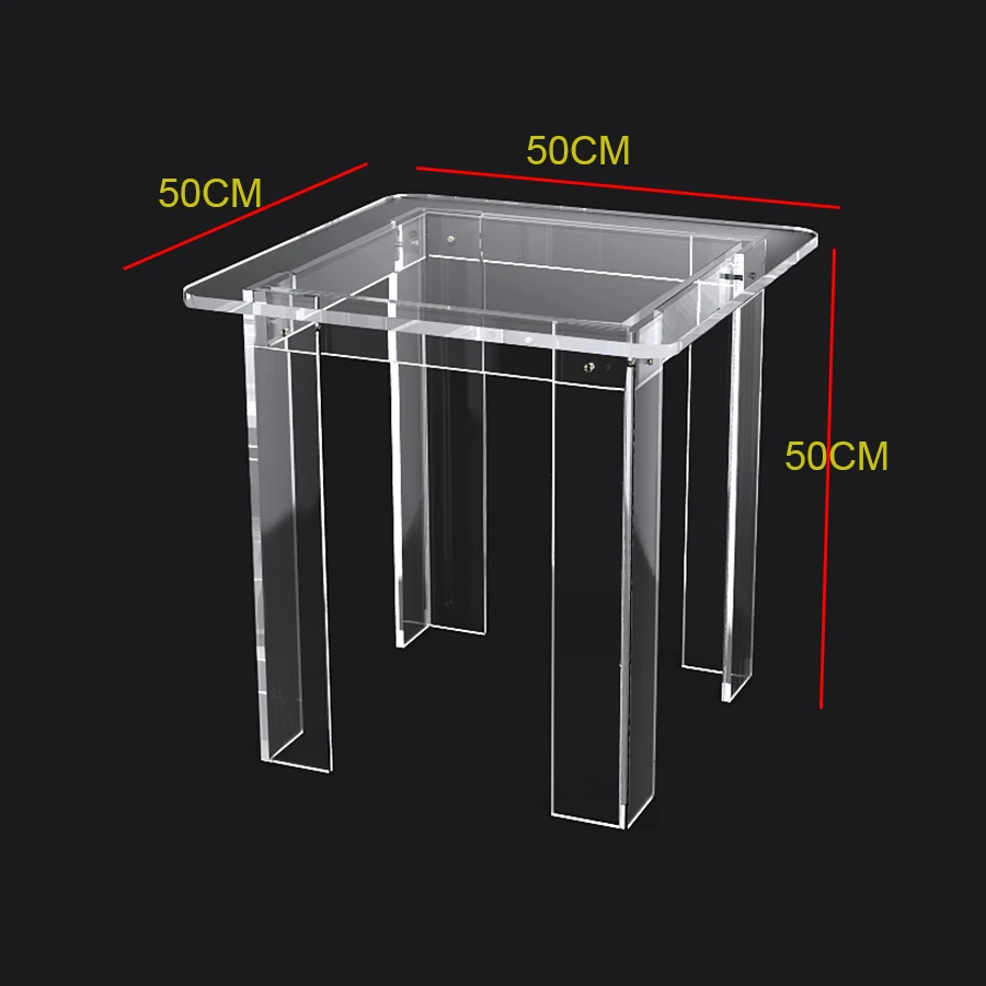 V-Legs Acrylic Occasional Side Tea Table,Lucite Small Sofa Tables, -Flat Packed