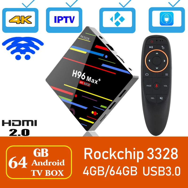 

Xinways H96 MAX Plus Smart TV Box Android 8.1 Rockchip RK3328 4 gb 64 gb iptv smart box USB3.0 H.265 4 k GooglePlay set top box