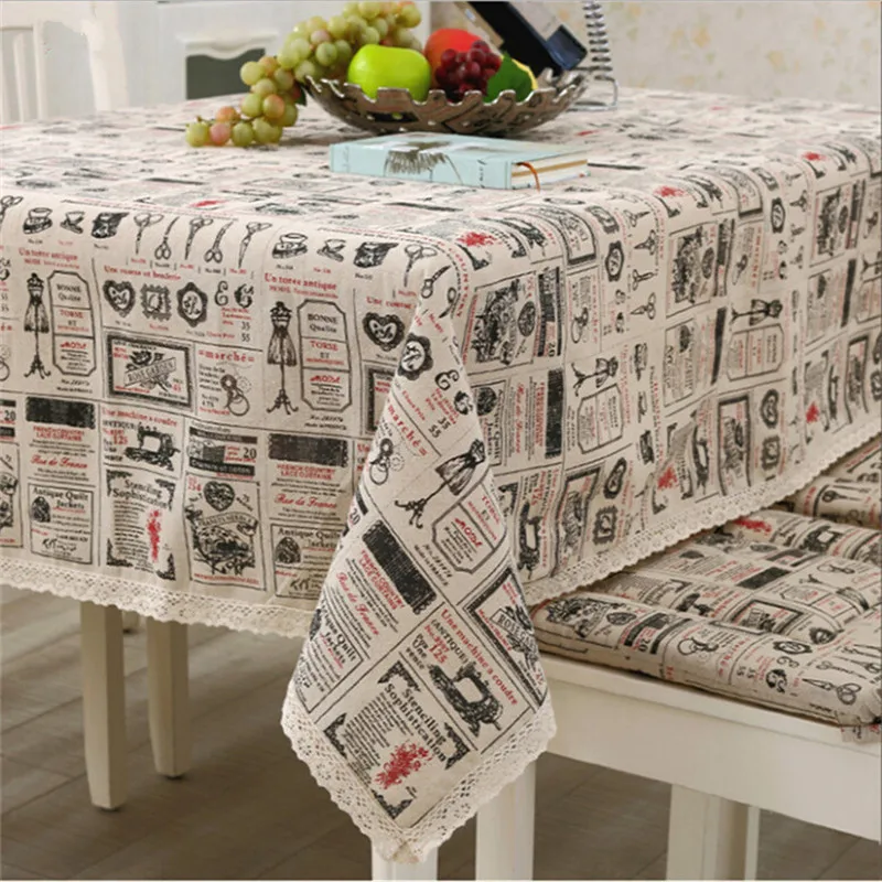 1 pcs Sewing Tool Pattern Cotton linen tablecloth Party Lace Edged