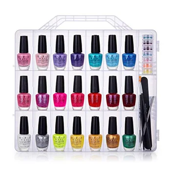 

Portable Nail Polish, Essential oil Organizer,Max capacity of 48 pcs , Clear,Gel Polish Storage Holder,adjustable Space Storage