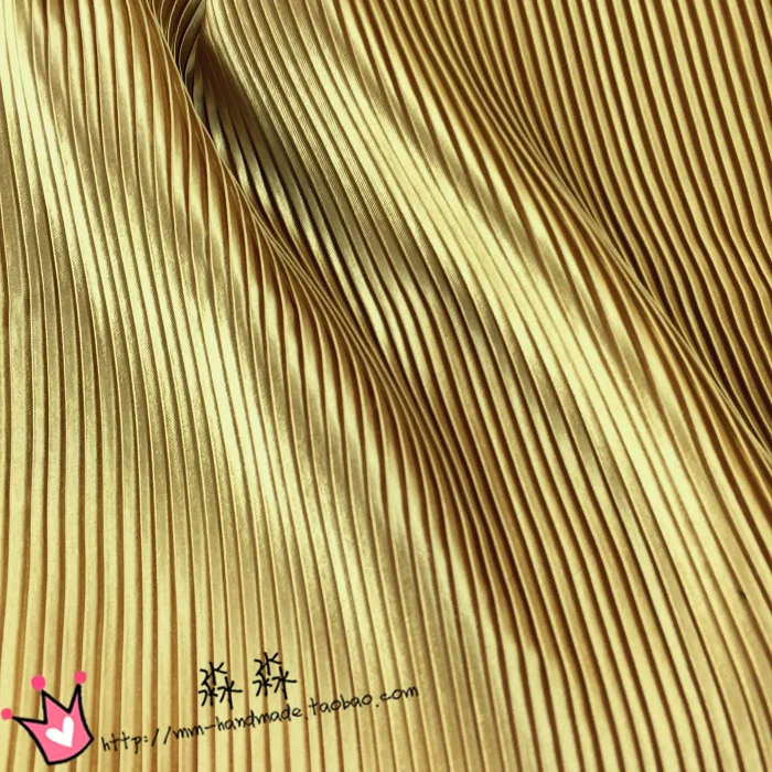 1psc прессованная мятая ИМИТИРОВАННАЯ шелковая атласная плиссированная ткань одежда чистый цвет в тонкую полоску платье ткань