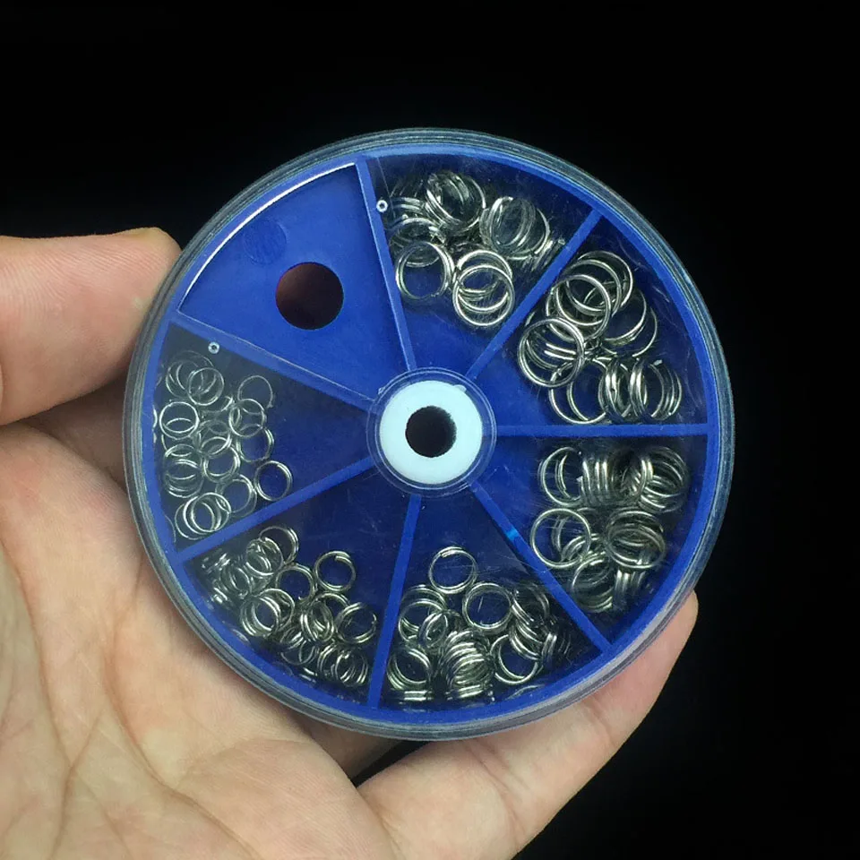 Fishing accessories 116PCS/Lot for Stainless Steel Split Rings set Fishing split ring connector Blank Lures Crank bait