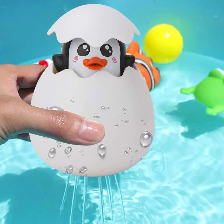 

Baby Bathing Toy Kids Cute Duck Penguin Egg Water Spray Sprinkler Bathroom Sprinkling Shower Swimming Water Toys Kids Gift