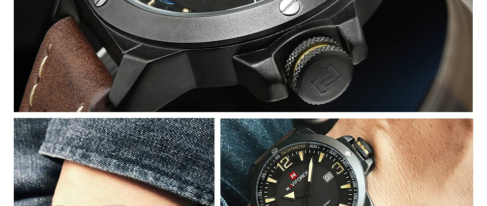 Naviforce Мужская Мода Кварцевые наручные часы Лидирующий бренд роскошные часы Для мужчин Водонепроницаемый Военная Униформа спортивный Часы часы Relogio Masculino