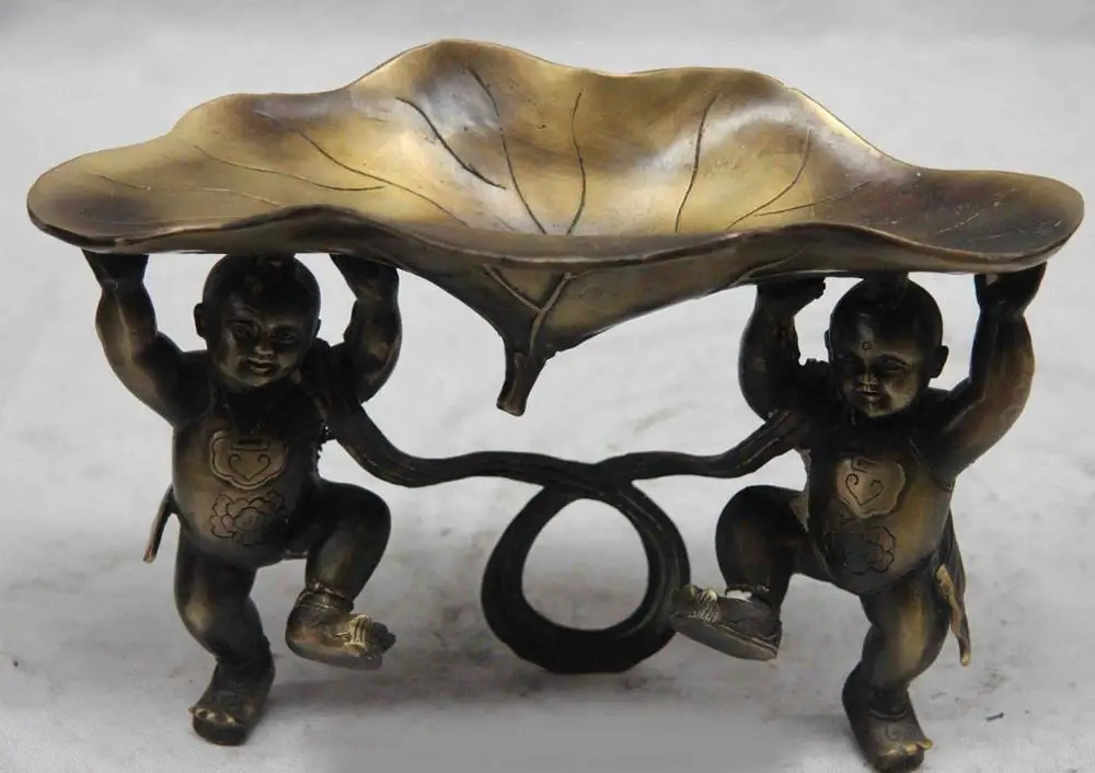 

China Copper Bronze Boy Butter lamp kerosene burner Light pricket Candlestick SD 506