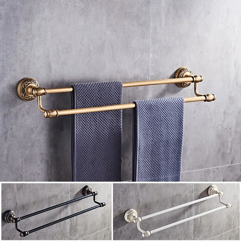 

Bathroom Wall Mounted Towel bars Rod Holder Antique/Black/W Towel Bars Wholesale and Retail Bathroom Accessory