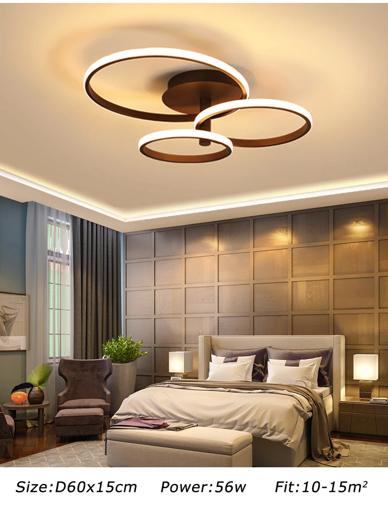 Новый дизайн, модный светодиодный светильник для гостиной, столовой, спальни, кофейного и белого цвета, современный домашний светодиодный
