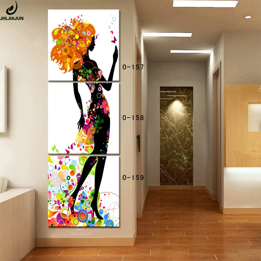 

New Year Decoration Triptych Vertical Modular Pictures Abstraction Poster Flowers Modern Cuadros Decoracion Canvas Art Prints
