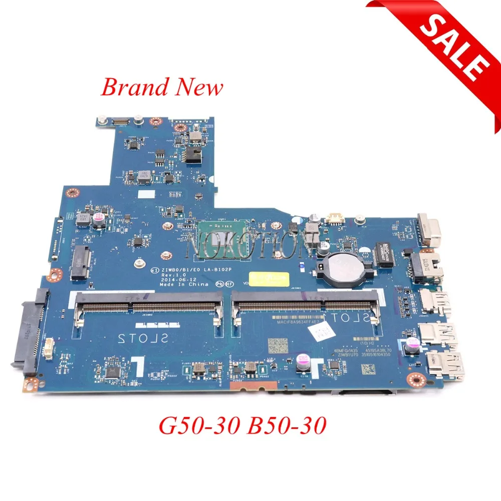 NOKOTION Новый ZIWB0 B1 E0 LA-B102P основная плата для lenovo Ideapad B50-30 материнская ноутбука DDR3 N3530