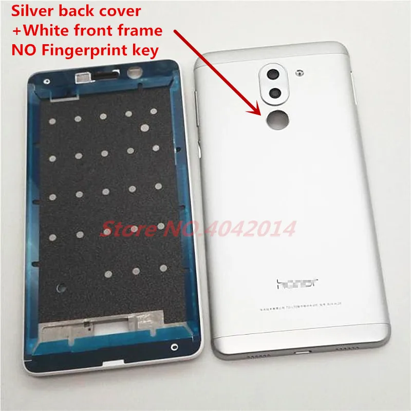 Оригинальная крышка батареи для Huawei Honor 6X BLN-AL10 задняя крышка корпус боковая кнопка объектив камеры Кнопка Домой рамка ЖК-экран - Цвет: Cover Frame silver