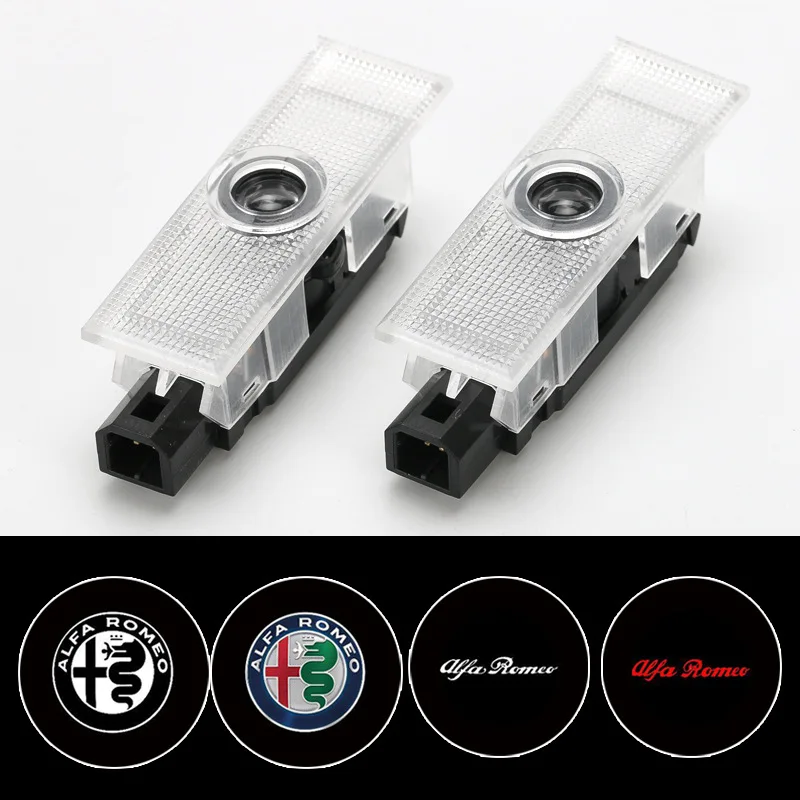 

2Pcs for Alfa Romeo LED Car Door Welcome Light Logo Projector Giulia Giulietta Mito Stelvio Brera 147 156 159