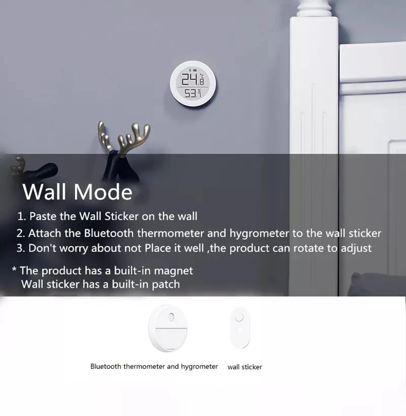  xiaomi mijia Digital Bluetooth Thermometer and Hygrometer Electronic Ink Screen 30 Days Data Automa - 32990058321
