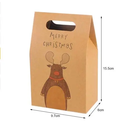 Узор бумага подарок сумки ретро Санта Клаус сумочки для упаковки подарков для рождественвечерние вечеринки Свадебные брак конфеты