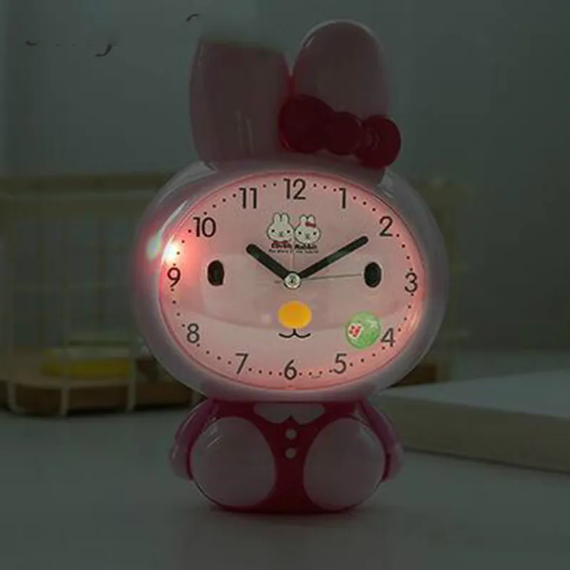 Настольные часы mute needle night light nixie clock для детей будильник Заводной Мультфильм Дети Кролик кошка электронные настольные часы цифровой