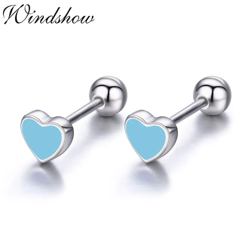 4 вида цветов, милые серьги-гвоздики из стерлингового серебра 925 пробы в виде сердца персика для женщин и девочек, детские ювелирные изделия Orecchini Aros Aretes